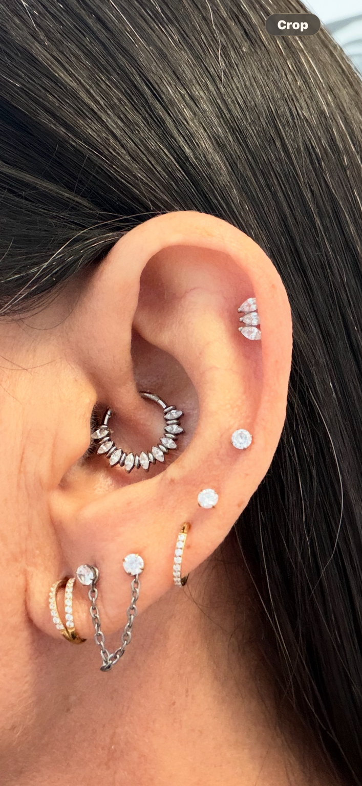 Marquise Trinity Spark - 3 Marquise CZ / Silver Titanium