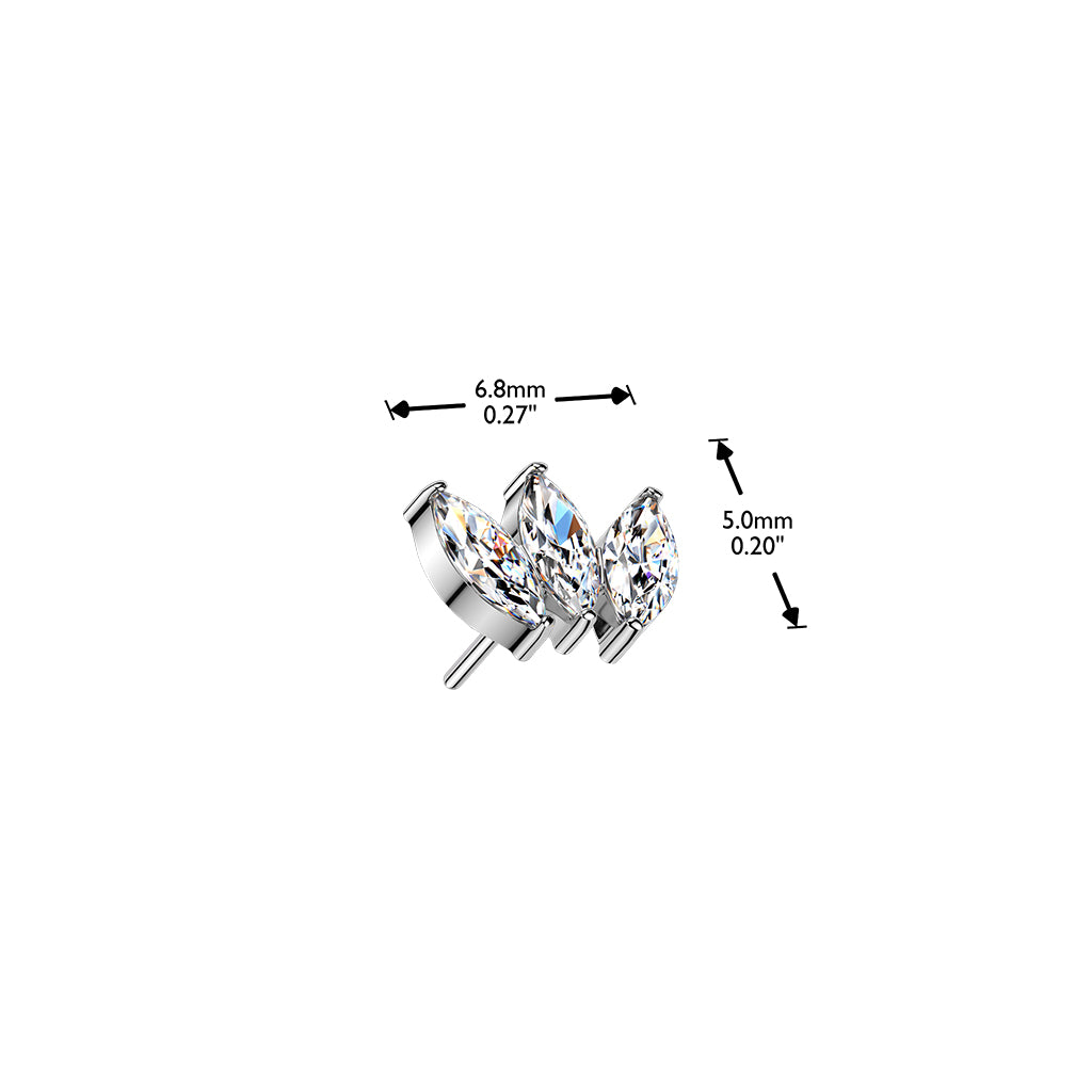 Marquise Trinity Spark - 3 Marquise CZ / Silver Titanium