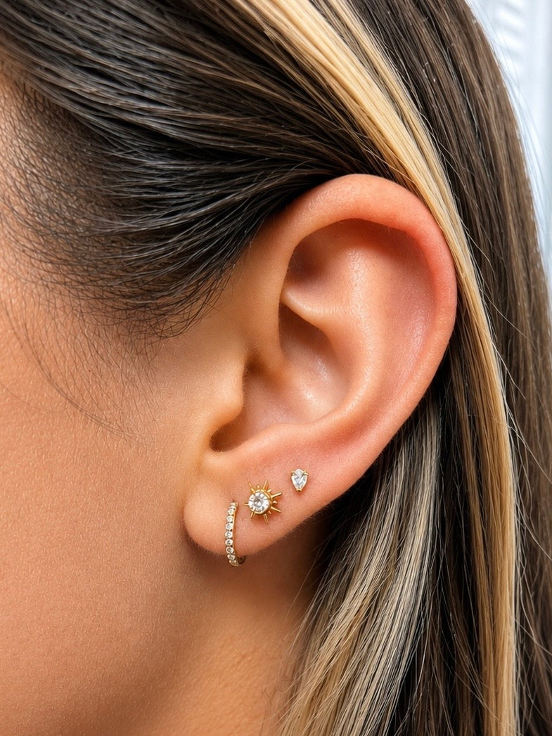 Pavé Glow Hoop - Moissanite Pavé / Gold PVD Titanium