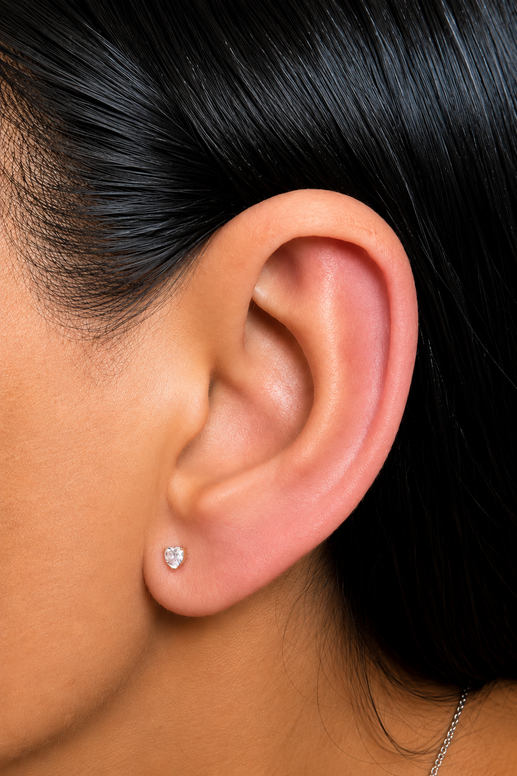 Pear Spark Stud - CZ / Gold PVD Flat Back Titanium