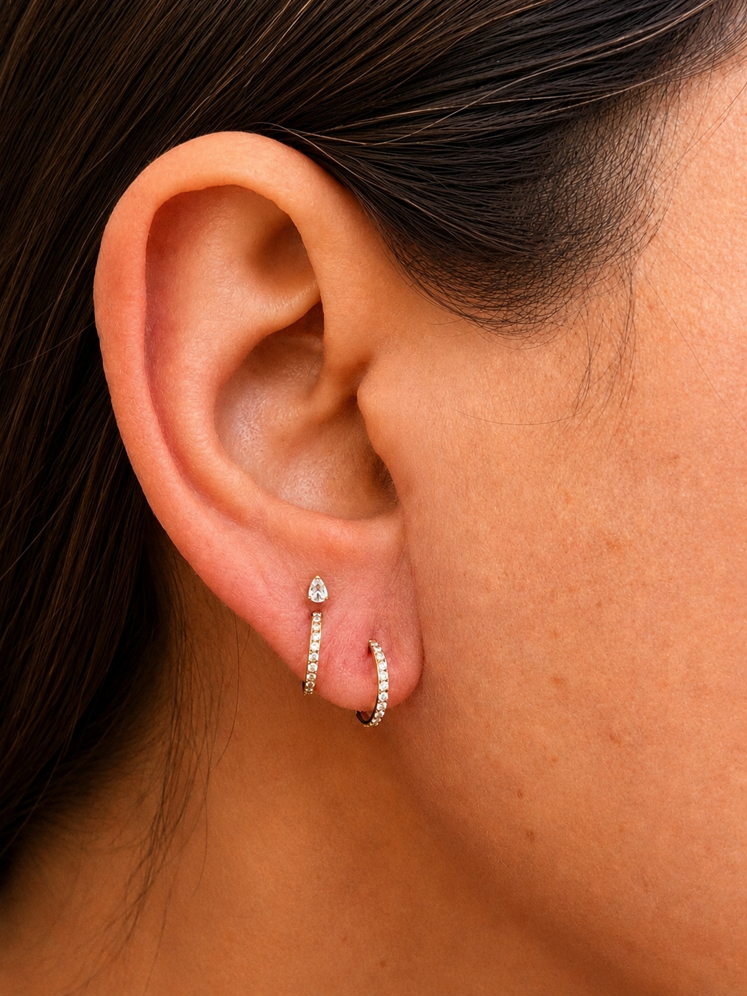 Pavé Glow Hoop - Moissanite Pavé / Gold PVD Titanium