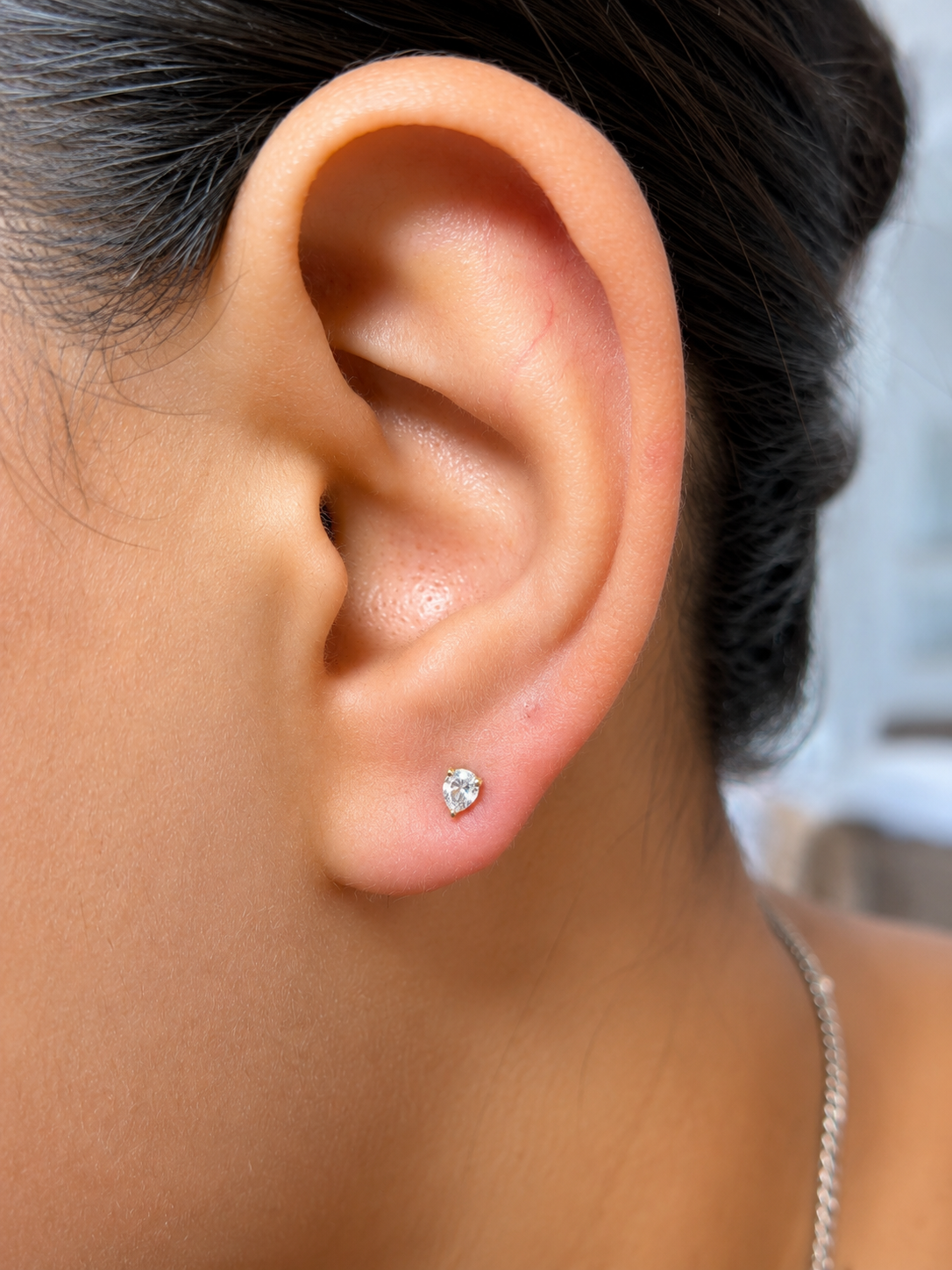 Pear Spark Stud - Gold PVD Plated (Flat Back Titanium)