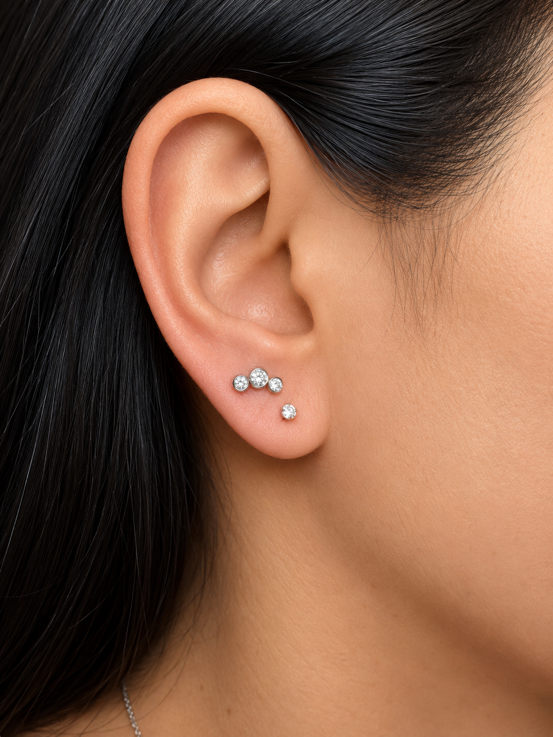 Essential Mini Stud - 3mm Moissanite / 24k Gold PVD Titanium