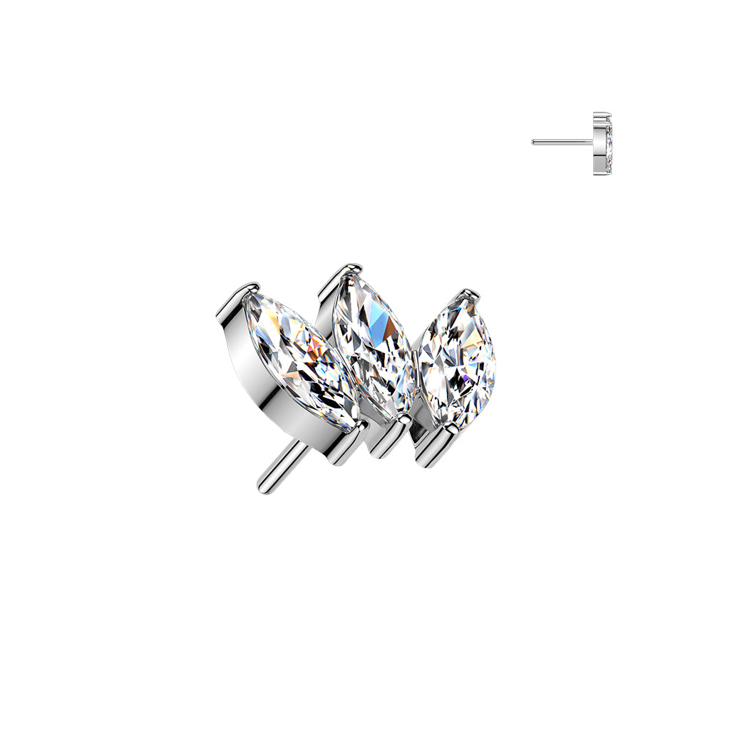 Marquise Trinity Spark - 3 Marquise CZ / Silver Titanium