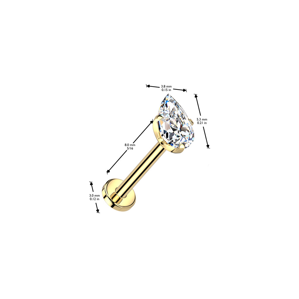 Essential Mini Stud - 24K Gold PVD - 3mm (Flat Back Titanium)