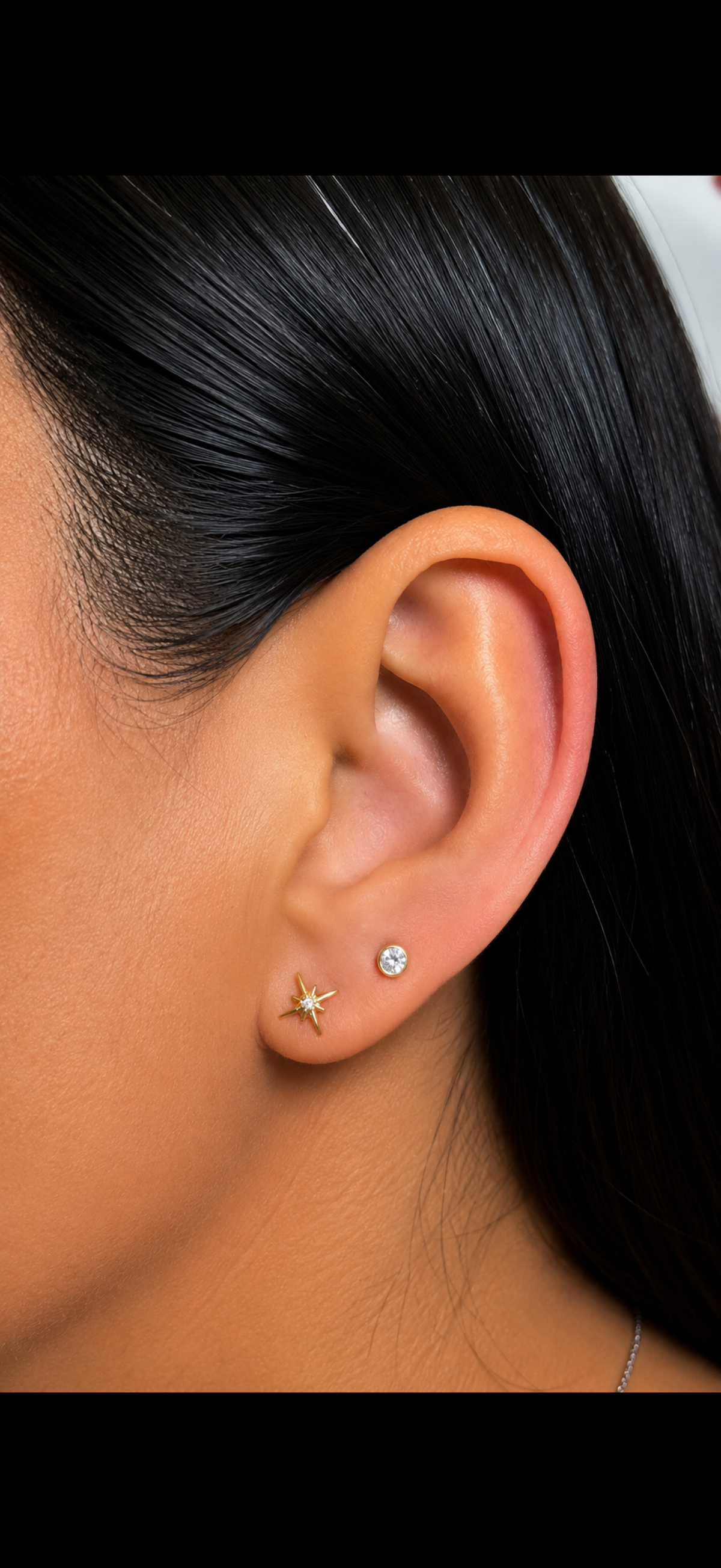 Essential Mini Stud - 3mm Moissanite / 24k Gold PVD Titanium