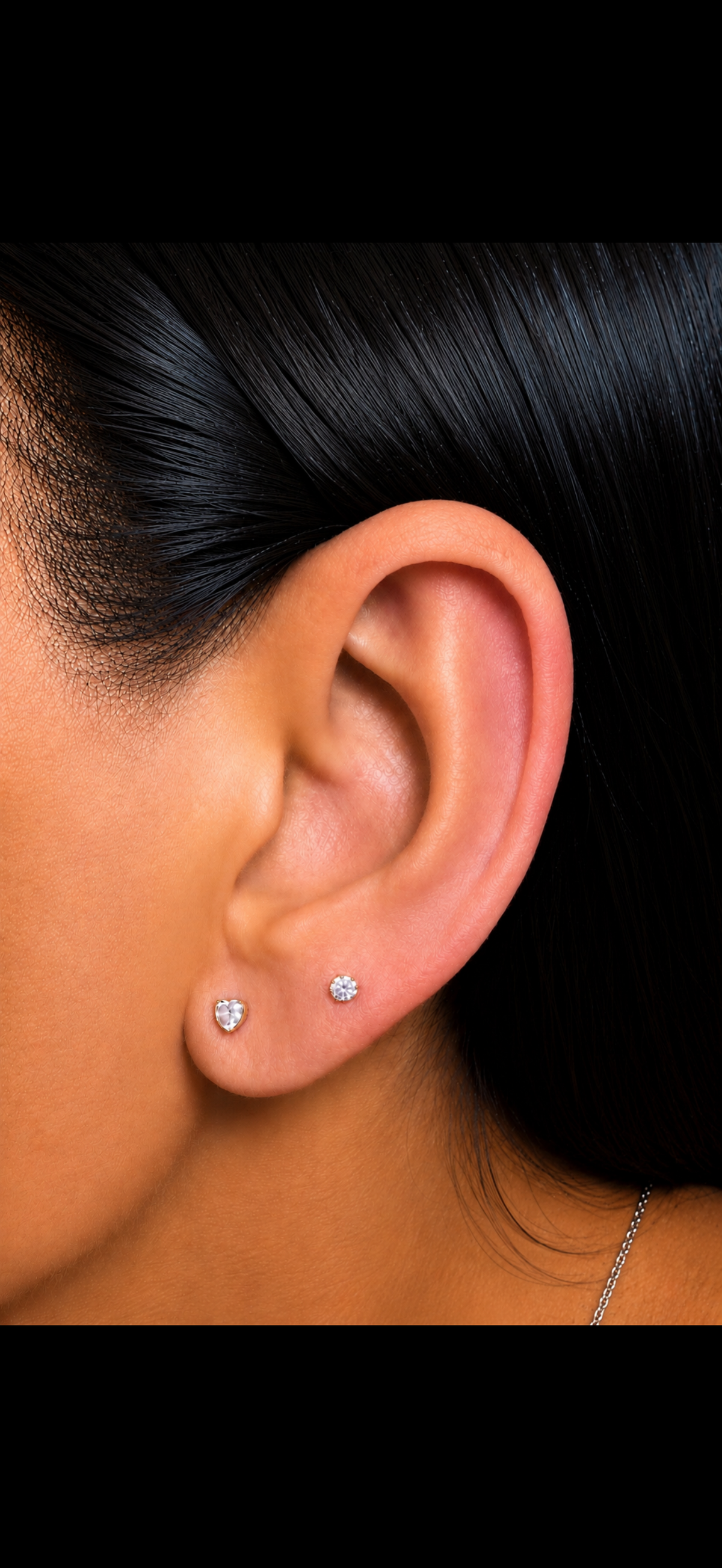 Essential Mini Stud - 3mm Moissanite / 24k Gold PVD Titanium