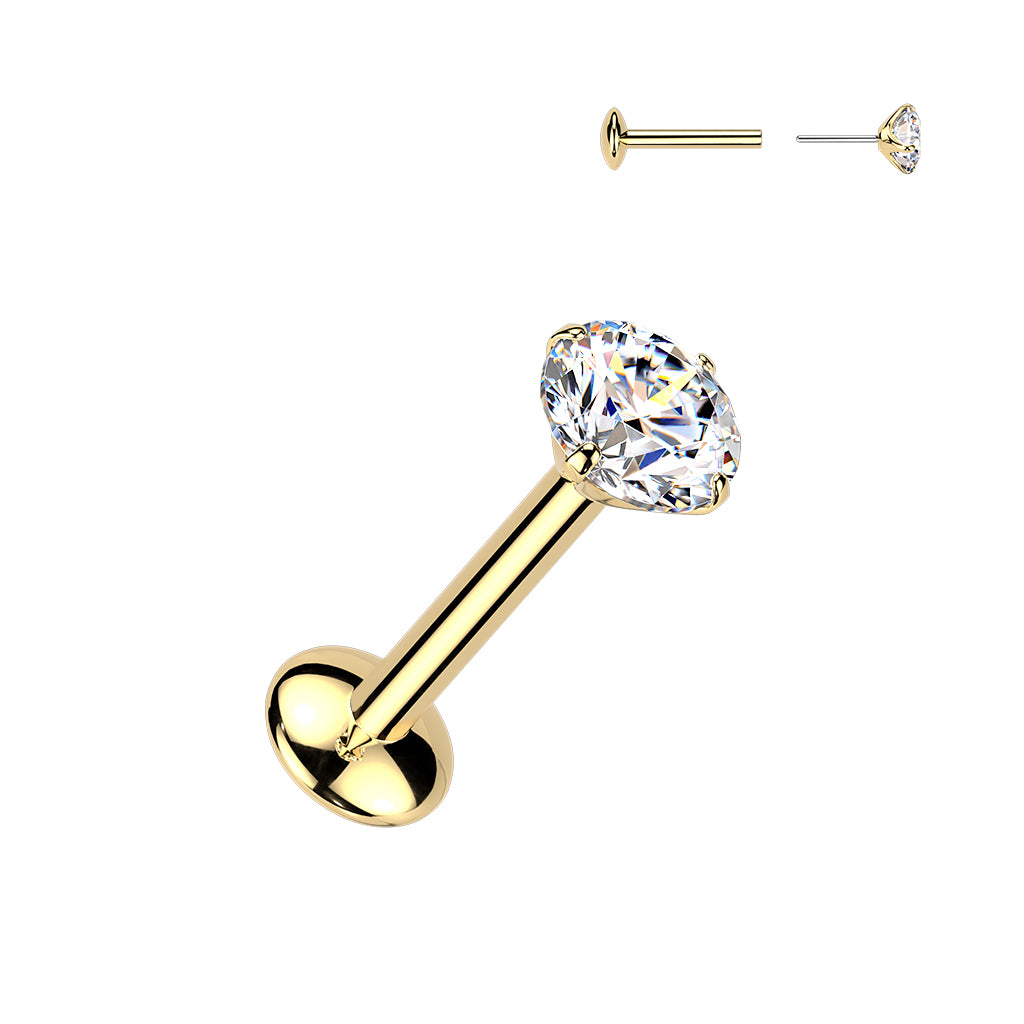 Essential Mini Stud - 24K Gold PVD - 3mm (Flat Back Titanium)