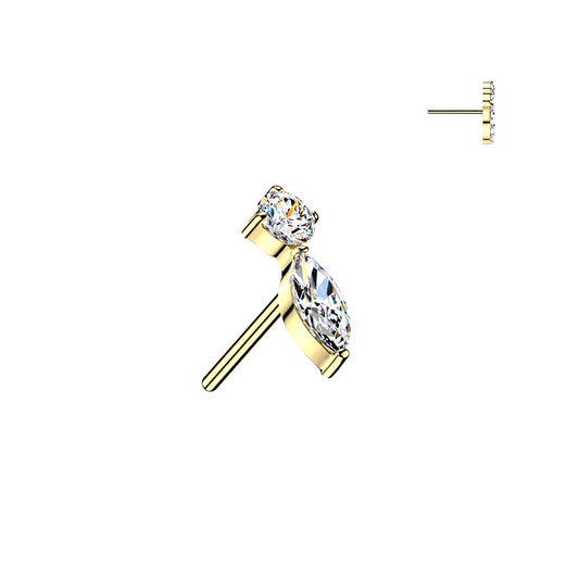Marquise Spark - Marquise & Round CZ/Gold Titanium