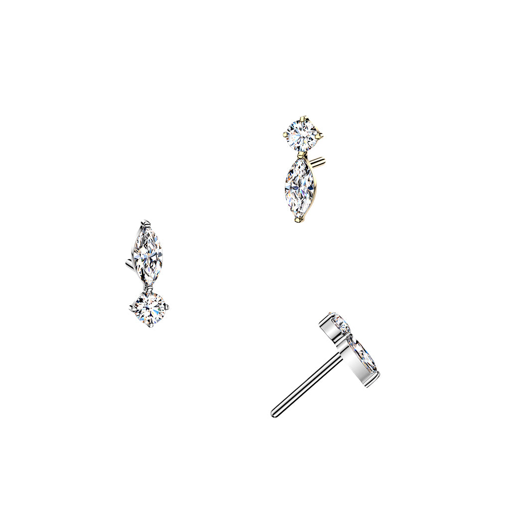 Marquise Spark - Marquise & Round CZ/Gold Titanium